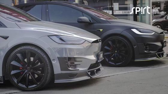 Tesla รุ่น X คาร์บอน ไฟเบอร์ บอด คิต รุ่น X คาร์บอน ไฟเบอร์ ดิฟฟิวเซอร์ฝีปากด้านหน้า