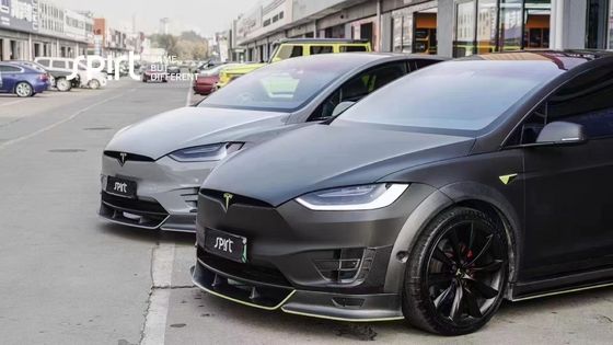 Tesla รุ่น X คาร์บอน ไฟเบอร์ บอด คิต รุ่น X คาร์บอน ไฟเบอร์ ดิฟฟิวเซอร์ฝีปากด้านหน้า