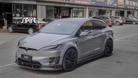 Tesla รุ่น X คาร์บอน ไฟเบอร์ บอด คิต รุ่น X คาร์บอน ไฟเบอร์ ดิฟฟิวเซอร์ฝีปากด้านหน้า