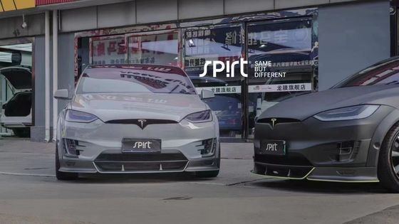 Tesla รุ่น X คาร์บอน ไฟเบอร์ บอด คิต รุ่น X คาร์บอน ไฟเบอร์ ดิฟฟิวเซอร์ฝีปากด้านหน้า