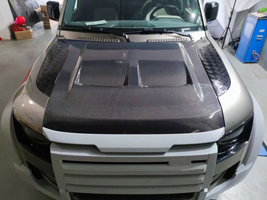 หมวกคาร์บอนไฟเบอร์สําหรับ Land Rover Defender หมวกคาร์บอนไฟเบอร์ Defender ปรับปรุงแบบ SVR