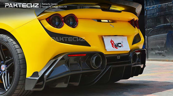 Paktechz Style Carbon Fiber Kit สําหรับเฟอร์รารี่ F8 คาร์บอน ไฟเบอร์ คอร์ดี้ คิท หน้าเปลือกหลัง สปอยเลอร์