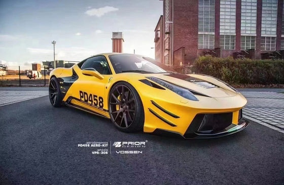 สําหรับเฟอร์รารี่ 458 คาร์บอนไฟเบอร์ คอร์ดี้คิต 458 ปรับปรุง PD Style หน้าและหลัง Bumper Spoiler Hood คอร์ดี้คิต
