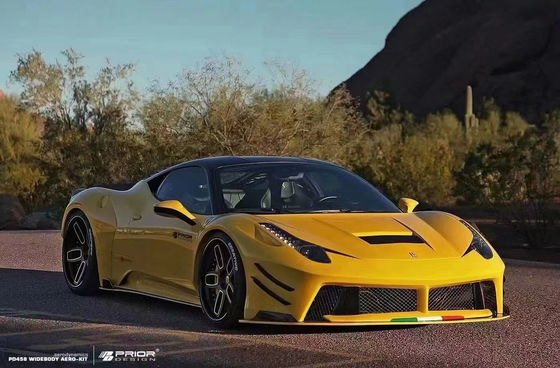 สําหรับเฟอร์รารี่ 458 คาร์บอนไฟเบอร์ คอร์ดี้คิต 458 ปรับปรุง PD Style หน้าและหลัง Bumper Spoiler Hood คอร์ดี้คิต