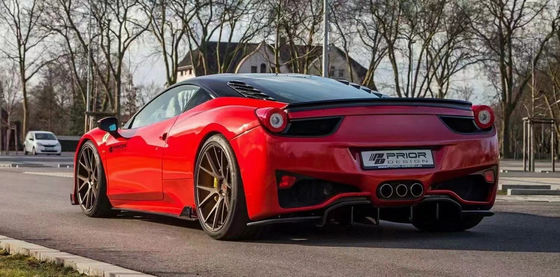 สําหรับเฟอร์รารี่ 458 คาร์บอนไฟเบอร์ คอร์ดี้คิต 458 ปรับปรุง PD Style หน้าและหลัง Bumper Spoiler Hood คอร์ดี้คิต