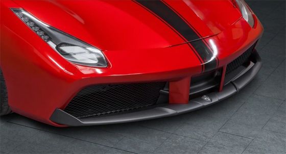 สําหรับ Ferrari 488 คาร์บอน ไฟเบอร์ คอร์ดี้ คิต 488 อัพเกรด Capristo Style คาร์บอน ไฟเบอร์ หน้าลิป Diffuser Spoiler
