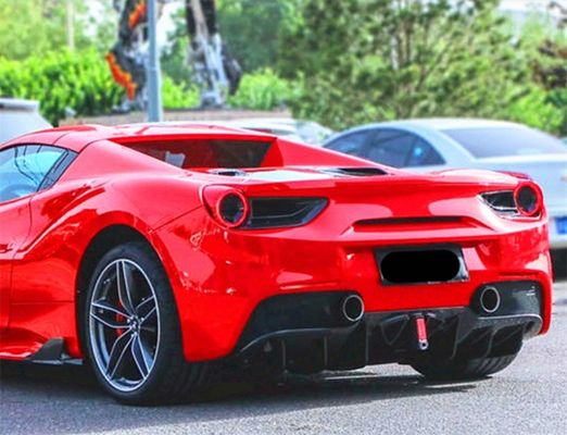 สําหรับ Ferrari 488 คาร์บอน ไฟเบอร์ คอร์ดี้ คิต 488 อัพเกรด Capristo Style คาร์บอน ไฟเบอร์ หน้าลิป Diffuser Spoiler