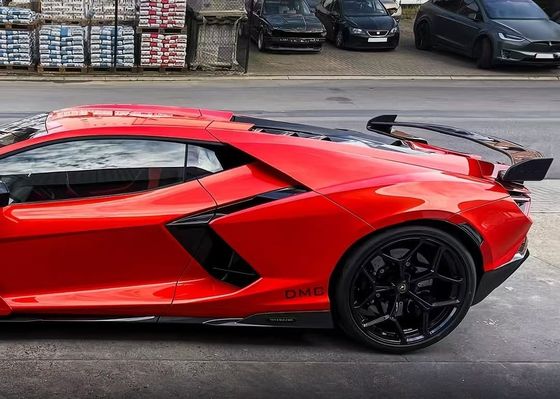 Revuelto Lamborghini Body Kit สไตล์ DMC สีแดง สอยเลอร์ปีกใยคาร์บอน