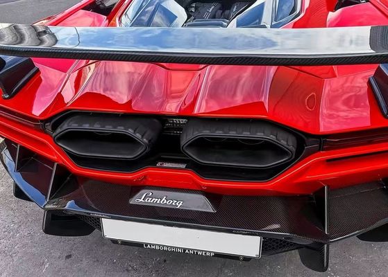 Revuelto Lamborghini Body Kit สไตล์ DMC สีแดง สอยเลอร์ปีกใยคาร์บอน