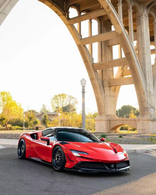 สําหรับ Ferrari SF90 คาร์บอน ไฟเบอร์ คอร์ดี้ คิต SF90 อัพเกรด RYFT Style Jump Down Front Lip Diffuser Spoiler คอร์ดี้ คิต