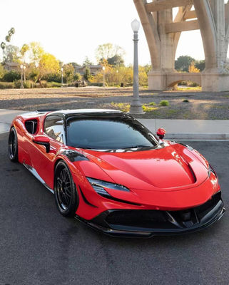 สําหรับ Ferrari SF90 คาร์บอน ไฟเบอร์ คอร์ดี้ คิต SF90 อัพเกรด RYFT Style Jump Down Front Lip Diffuser Spoiler คอร์ดี้ คิต