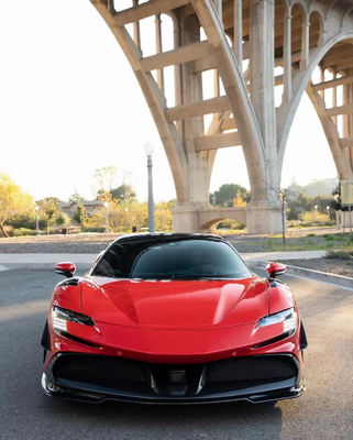 สําหรับ Ferrari SF90 คาร์บอน ไฟเบอร์ คอร์ดี้ คิต SF90 อัพเกรด RYFT Style Jump Down Front Lip Diffuser Spoiler คอร์ดี้ คิต