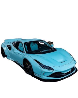 F8 แฟร์รารี่ ออโต้ คอร์ดี้คิต สไตล์ LB สปอยเลอร์ใยคาร์บอนสีฟ้า ลิป Wide Body Kit วงล้อ