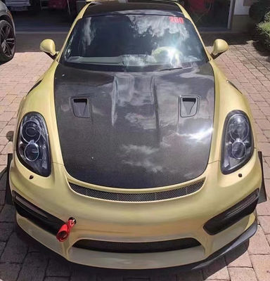 ผลิตภัณฑ์ใยคาร์บอนสําหรับ Porsche 981 Boxster ใยคาร์บอน โฮด 981 ใยคาร์บอน หมวกปิดประตูเครื่อง 2013-2015
