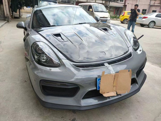 ผลิตภัณฑ์ใยคาร์บอนสําหรับ Porsche 981 Boxster ใยคาร์บอน โฮด 981 ใยคาร์บอน หมวกปิดประตูเครื่อง 2013-2015