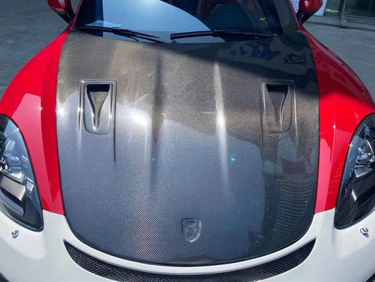ผ้าคลุมใยคาร์บอนคุณภาพสูง สําหรับ Porsche 718 Boxster ผ้าคลุมใยคาร์บอนเครื่องยนต์ 718 Upgrade GT4