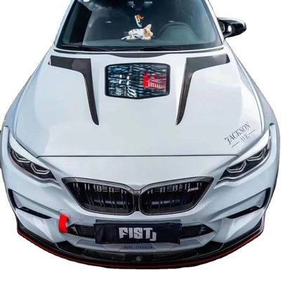 รุ่น IMP โฮดไฟเบอร์คาร์บอน สําหรับBMW M2 2 ซีรีส์ F22 F87 ผ้าคลุมเครื่องจักรไฟเบอร์คาร์บอน