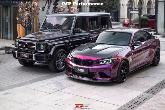 รุ่น IMP โฮดไฟเบอร์คาร์บอน สําหรับBMW M2 2 ซีรีส์ F22 F87 ผ้าคลุมเครื่องจักรไฟเบอร์คาร์บอน