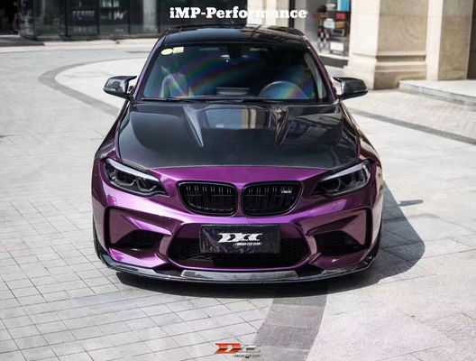 รุ่น IMP โฮดไฟเบอร์คาร์บอน สําหรับBMW M2 2 ซีรีส์ F22 F87 ผ้าคลุมเครื่องจักรไฟเบอร์คาร์บอน