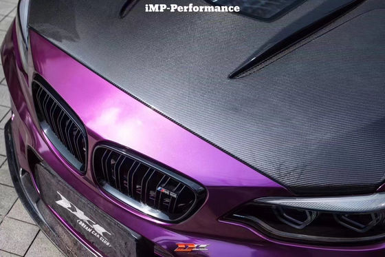 รุ่น IMP โฮดไฟเบอร์คาร์บอน สําหรับBMW M2 2 ซีรีส์ F22 F87 ผ้าคลุมเครื่องจักรไฟเบอร์คาร์บอน