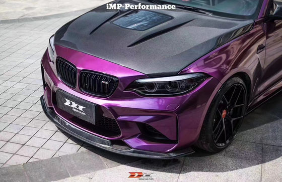 รุ่น IMP โฮดไฟเบอร์คาร์บอน สําหรับBMW M2 2 ซีรีส์ F22 F87 ผ้าคลุมเครื่องจักรไฟเบอร์คาร์บอน