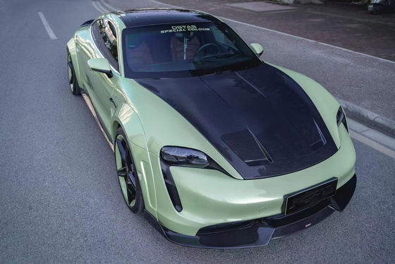 ผลิตภัณฑ์ใหม่สําหรับ Porsche Taycan คาร์บอนไฟเบอร์ คอร์ดี้คิต Taycan Wide Bodyki หน้าเปลือกด้านข้างกระโปรงสปอยเลอร์