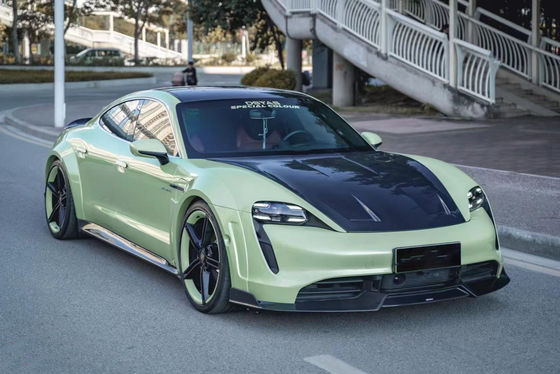 ผลิตภัณฑ์ใหม่สําหรับ Porsche Taycan คาร์บอนไฟเบอร์ คอร์ดี้คิต Taycan Wide Bodyki หน้าเปลือกด้านข้างกระโปรงสปอยเลอร์