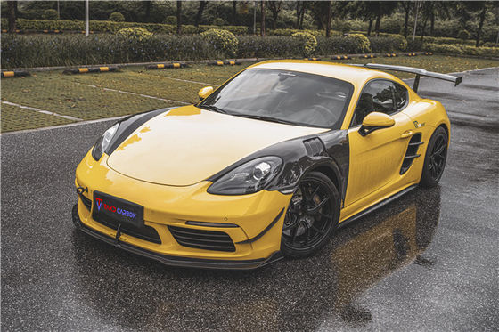ผลิตภัณฑ์ใหม่สําหรับ Porsche Cayman สายไฟเบอร์คาร์บอน Tuyere 718 Boxster สายไฟเบอร์คาร์บอน