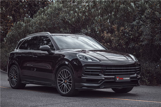 สิ้นส่วนรถยนต์สําหรับ Porsche Cayenne Fiber Body Kit Cayenne Carbon Fiber Front Spreader สปอยเลอร์