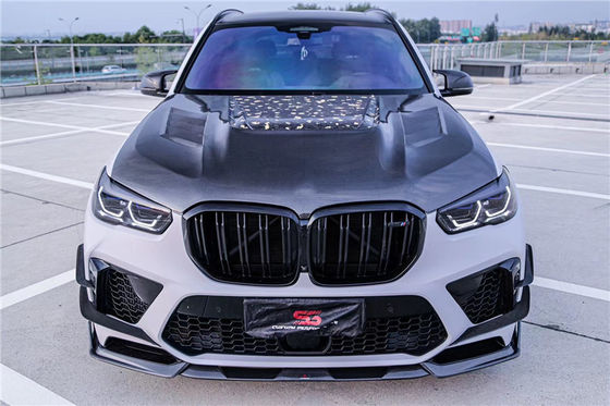 ชิ้นส่วนรถยนต์ ชุดร่างกายใยคาร์บอนสําหรับ BMW X5M X5M ชุดร่างกายใยคาร์บอน Hood X5M หน้าลูกบัว Diffuser Spoiler X5M Wide