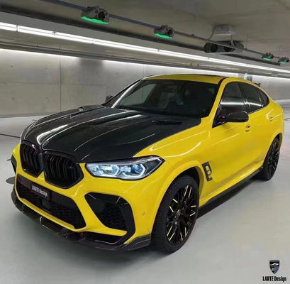 สิ้นส่วนรถยนต์สําหรับ BMW X6M F96 คาร์บอน ไฟเบอร์ คอร์ดี้คิต X6M F96 อัพเกรด LARTE สไตล์การออกแบบหน้า
