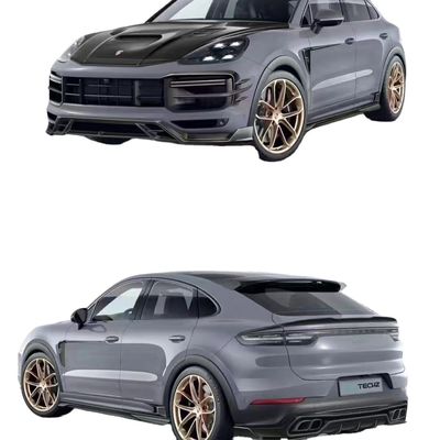 สําหรับ Porsche Cayenne คาร์บอนไฟเบอร์ คอร์ดี้คิต Cayenne คาร์บอนไฟเบอร์ หน้าลิปดีฟิวเซอร์ สโปเลอร์