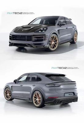 สําหรับ Porsche Cayenne คาร์บอนไฟเบอร์ คอร์ดี้คิต Cayenne คาร์บอนไฟเบอร์ หน้าลิปดีฟิวเซอร์ สโปเลอร์