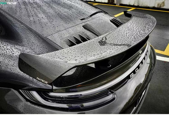 สําหรับ Porsche 992 Turbo Carbon Fiber Spoiler 992 Turbo Upgrade Paktechz Style สปอยเลอร์ครอบหางจากคาร์บอนไฟเบอร์