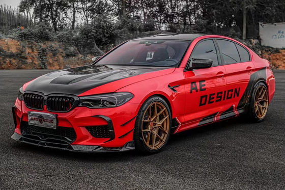 ชิ้นส่วนรถยนต์ ชุดร่างกายใยคาร์บอน สําหรับ BMW M5 F90 M5 F90 ชุดร่างกายใยคาร์บอน หน้าเปลือก Diffuser Spoiler Side Skirt Hood