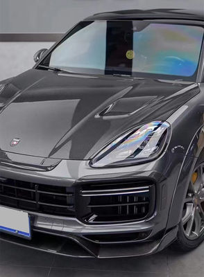 สําหรับ Porsche Cayenne คาร์บอน ไฟเบอร์ Wide Body Kit Cayenne อัพเกรด MSY สไตล์ คาร์บอน ไฟเบอร์ หน้าลิป Diffuser Spoiler Hood