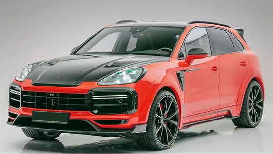 สําหรับ Porsche Cayenne คาร์บอน ไฟเบอร์ Wide Body Kit Cayenne อัพเกรด MSY สไตล์ คาร์บอน ไฟเบอร์ หน้าลิป Diffuser Spoiler Hood