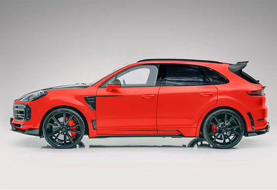 สําหรับ Porsche Cayenne คาร์บอน ไฟเบอร์ Wide Body Kit Cayenne อัพเกรด MSY สไตล์ คาร์บอน ไฟเบอร์ หน้าลิป Diffuser Spoiler Hood