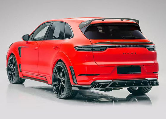 สําหรับ Porsche Cayenne คาร์บอน ไฟเบอร์ Wide Body Kit Cayenne อัพเกรด MSY สไตล์ คาร์บอน ไฟเบอร์ หน้าลิป Diffuser Spoiler Hood