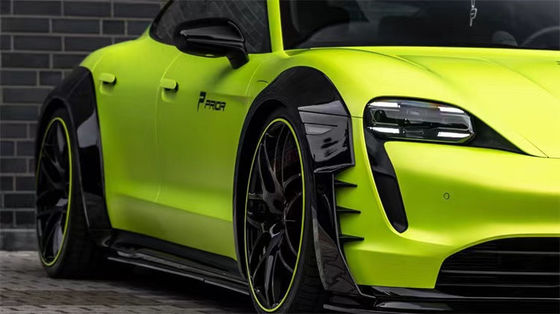 สําหรับ Porsche Taycan Wide-body Kit Taycan อัพเกรดแบบ PD คาร์บอน ไฟเบอร์หน้าลิป Diffuser Spoiler ด้านกระโปรงล้อ