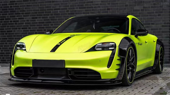 สําหรับ Porsche Taycan Wide-body Kit Taycan อัพเกรดแบบ PD คาร์บอน ไฟเบอร์หน้าลิป Diffuser Spoiler ด้านกระโปรงล้อ