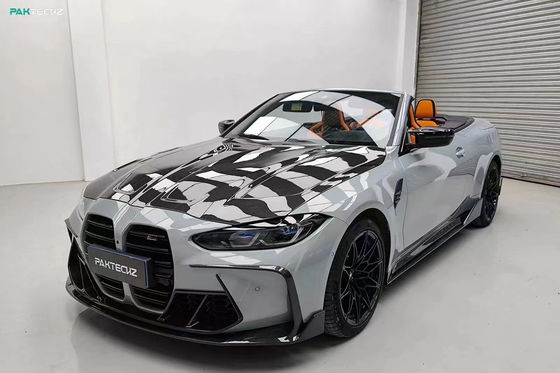 สําหรับ BMW G80 G82M3 M4 คาร์บอนไฟเบอร์ คอร์ดี้คิต G80 G82M3 M4 ปรับปรุง Paktechz Style หน้าลิปดีฟิวเซอร์ สปอยเลอร์ฮูด