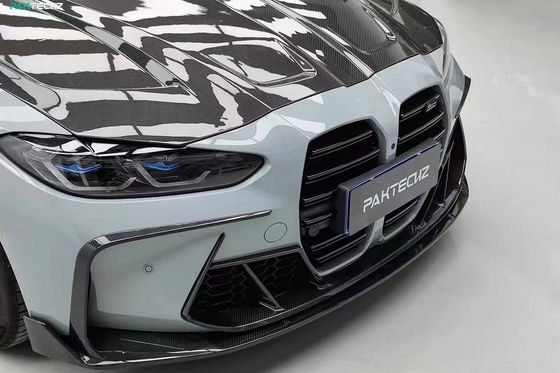 สําหรับ BMW G80 G82M3 M4 คาร์บอนไฟเบอร์ คอร์ดี้คิต G80 G82M3 M4 ปรับปรุง Paktechz Style หน้าลิปดีฟิวเซอร์ สปอยเลอร์ฮูด