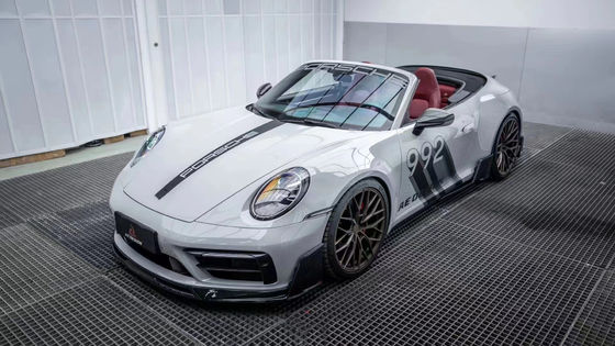 สําหรับ Porsche 992s คาร์บอนไฟเบอร์ คอร์ดี้คิต 992s AE สไตล์แห้ง คาร์บอนไฟเบอร์ หน้าลิป Diffuser Spoiler Side Skirt