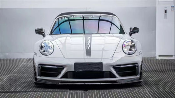 สําหรับ Porsche 992s คาร์บอนไฟเบอร์ คอร์ดี้คิต 992s AE สไตล์แห้ง คาร์บอนไฟเบอร์ หน้าลิป Diffuser Spoiler Side Skirt