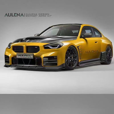 สําหรับ BMW M2 G87 คาร์บอน ไฟเบอร์ คอร์ดี้ คิต M2 อัพเกรด Paktechz Style คาร์บอน ไฟเบอร์ หน้าลิป ดิฟฟิวเซอร์ สปอยเลอร์ ฮูด