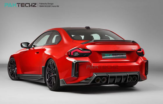 สําหรับ BMW M2 G87 คาร์บอน ไฟเบอร์ คอร์ดี้ คิต M2 อัพเกรด Paktechz Style คาร์บอน ไฟเบอร์ หน้าลิป ดิฟฟิวเซอร์ สปอยเลอร์ ฮูด