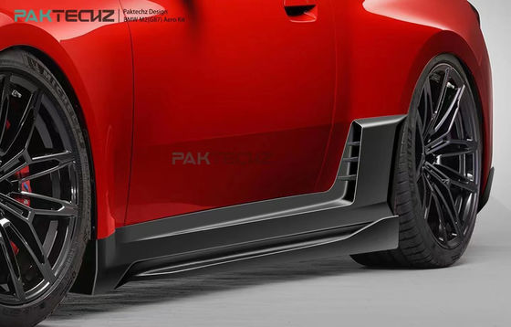 สําหรับ BMW M2 G87 คาร์บอน ไฟเบอร์ คอร์ดี้ คิต M2 อัพเกรด Paktechz Style คาร์บอน ไฟเบอร์ หน้าลิป ดิฟฟิวเซอร์ สปอยเลอร์ ฮูด