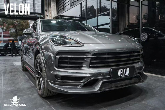 แทน 2019 Porsche Cayenne คอร์ดี้คิต ด้านกระโปรงกระโปรงกระโปรงกระเทียมก๊าบอน