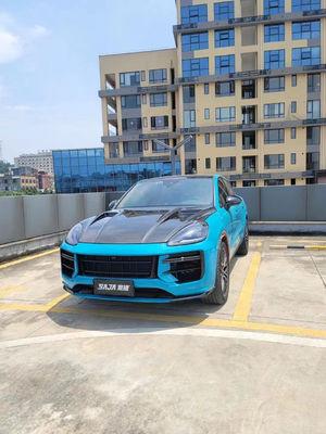 2019 สีดํา Porsche Cayenne คอร์ดี้คิต TH สไตล์ Hood เครื่องเคลือบ